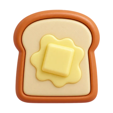 Clicker tostada con mantequilla