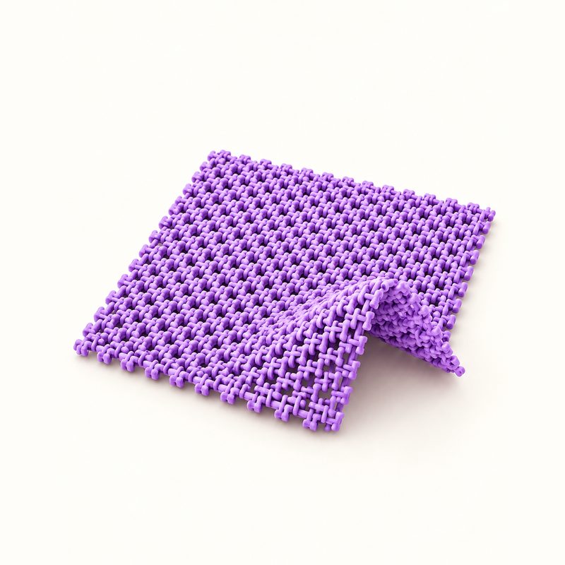 Malla flexible morada de piezas entrelazadas