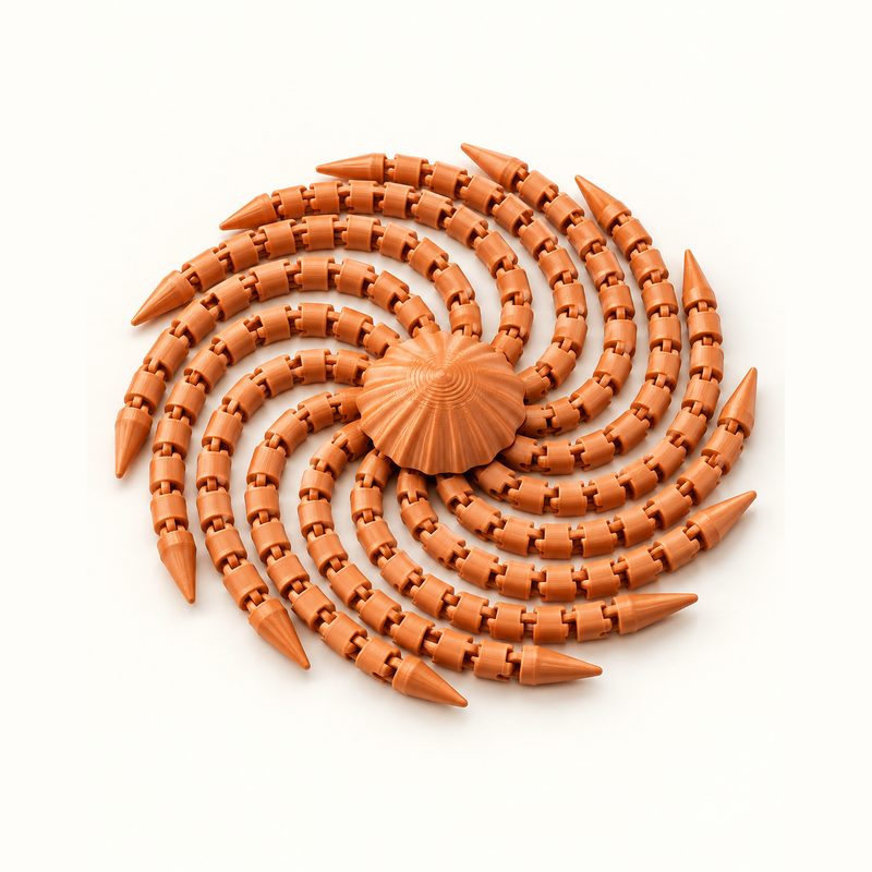 Pulpo espiral articulado de color naranja